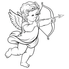 Fototapeta premium cupid with bow and arrow