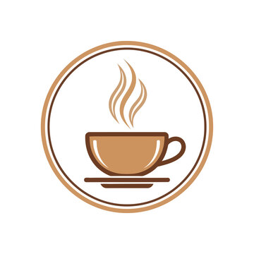 Cute coffee cup with steam icon
