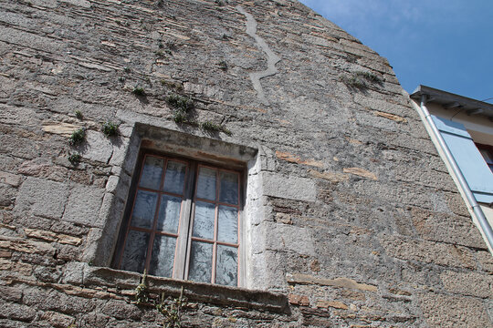old stone houses in the walled town of concarneau in brittany in france 