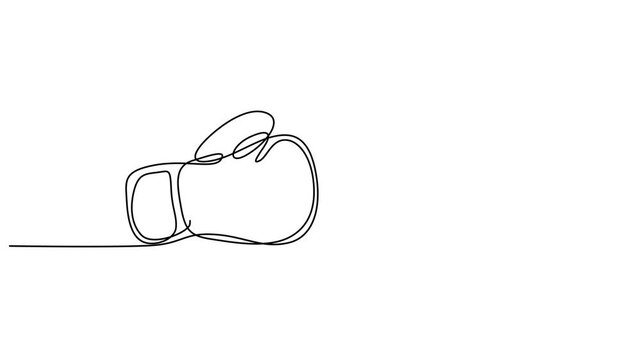 Continuous line drawing boxing gloves, minimalist sports illustration, black outline art, vector graphics video