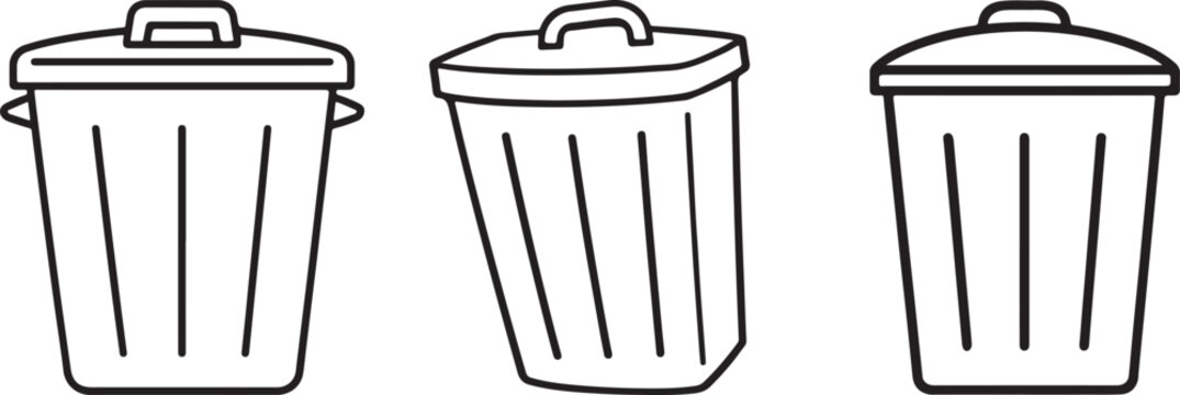 Modern glyph trash icon clean minimal design for web app interface use vector