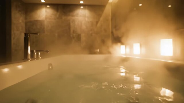 Luxurious steamy bathtub for ultimate relaxation and comfort.