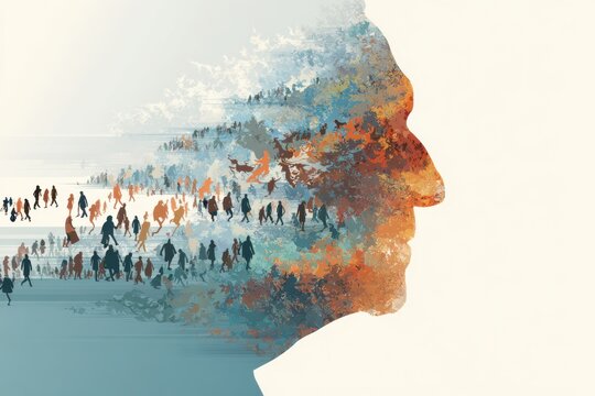 Urbanization and demographic shift with migration and city growth.