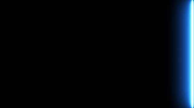 Vertical blue light beam scanning animation isolated on black background