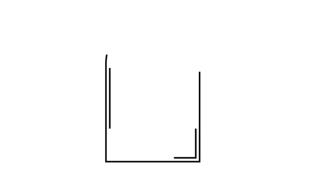 Minimalist linear arched frame animation. blank outline of a rectangle with a rounded top is shown 4k animation.