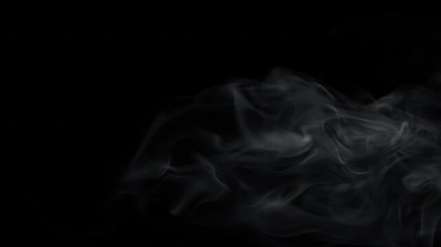 Part 3 Slow motion white smoke stream fading and dissipating on transparent background