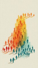 Fototapeta na wymiar Gender demographics shift with population balance and statistics.