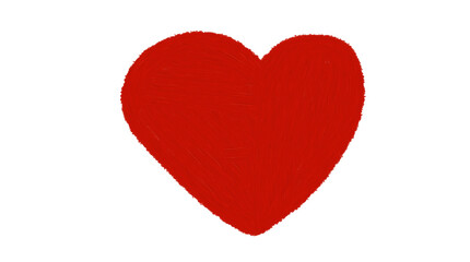 Fototapeta premium Hand Drawn Red Heart Shape made with Paint Stroke on white Background Creative Progress Heart for Valentine, Wedding and Romantic Design