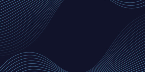 Naklejka premium Dark abstract background with glowing wave. Shiny moving lines design element. Modern purple blue gradient flowing wave lines. Futuristic technology concept. background