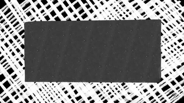 Grunge chalkboard rectangle with abstract white brush stroke frame animation