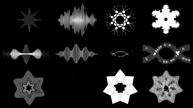audio waveform collection with various shapes and patterns high quality professional