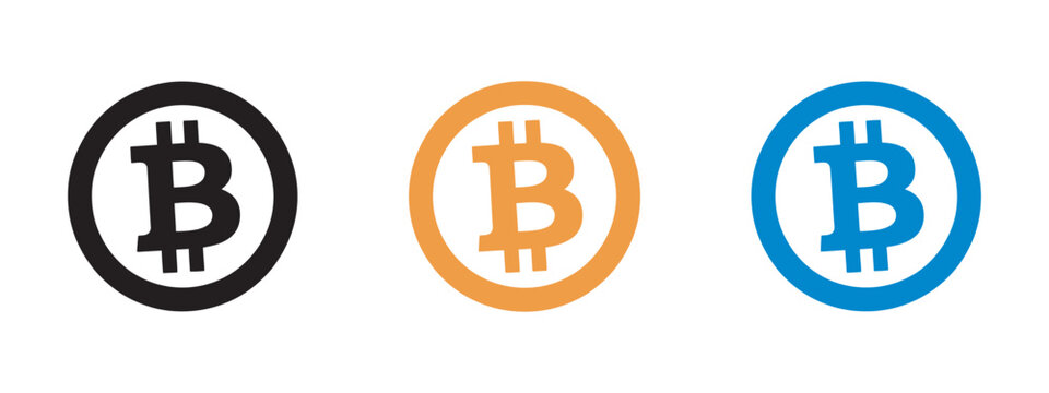 Bitcoin Cryptocurrency Icon, professional vector illustration for digital payment blockchain technology finance concept secure decentralized currency symbol design set