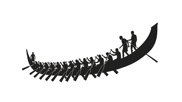 Onam Snake Boat Race Icon with Traditional Design