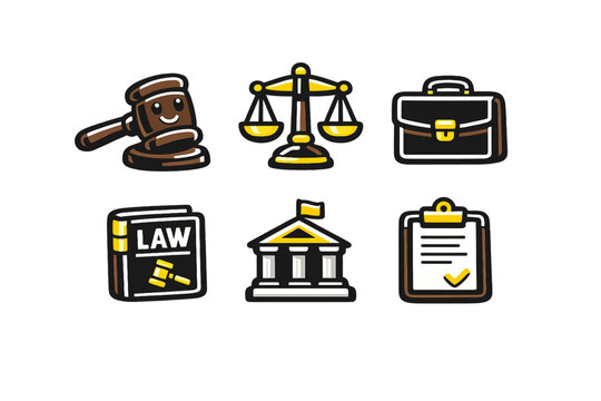 Iconos legales en c&iacute;rculo