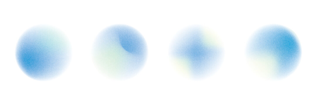 Abstract gradient blur colors, smoothly blue and green. The liquid and fluid shapes in dynamic visual effect. Flat vector illustration isolated on white background.