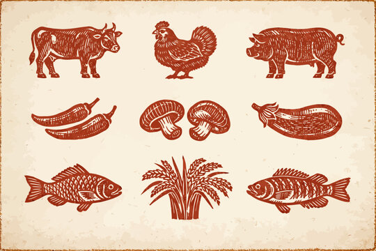 Ilustraciones chinas en madera antigua