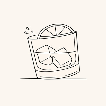 Vaso con rodaja de naranja