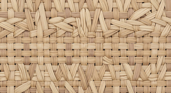 close-up woven bamboo texture background with natural light and organic pattern for eco design