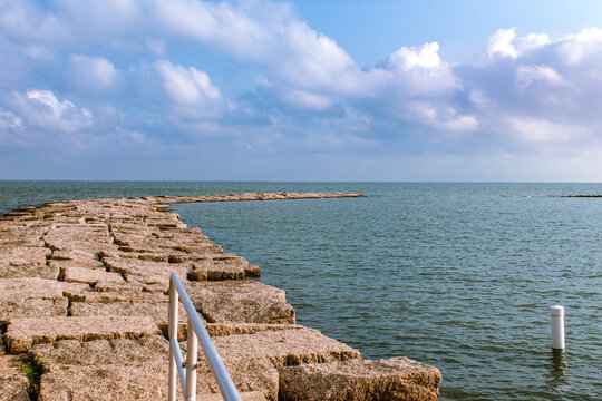 granite pier to break water from the Gulf