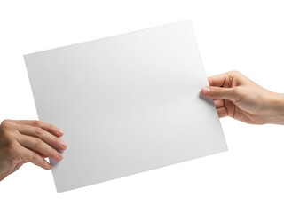 Obraz premium Clean empty blank white paper sheet ready for writing or printing isolated on transparent background