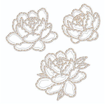 open work flower cutwork embroidery