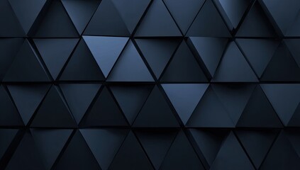 Obraz premium A dark, textured background composed of repeating triangular geometric shapes creates a modern and sophisticated visual effect.