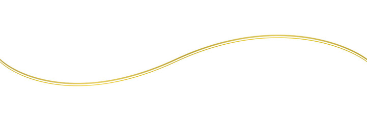 Luxury thin gold double wavy line divider, Simple border design elements © fatima