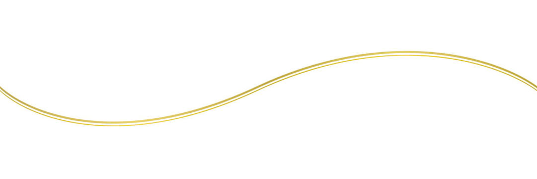 Luxury thin gold double wavy line divider, Simple border design elements