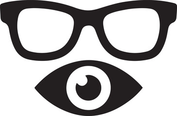 Fototapeta premium glasses, eye, icon. logo Vector Black silhouettes