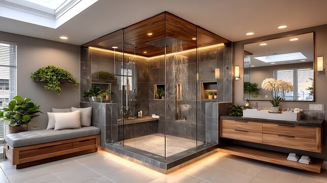Luxury kitchen with large island, dark wood cabinets, and stainless steel appliances