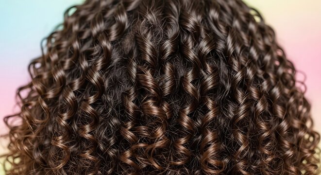 Curly hair texture close-up detail.