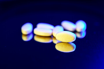 Glp 1 peptide based metabolic therapy pills on dark surface
