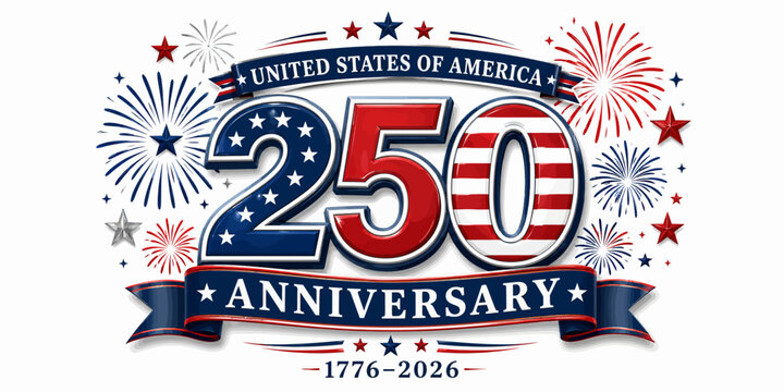 United states 250th anniversary celebration a patriotic design for america's semiquincentennial