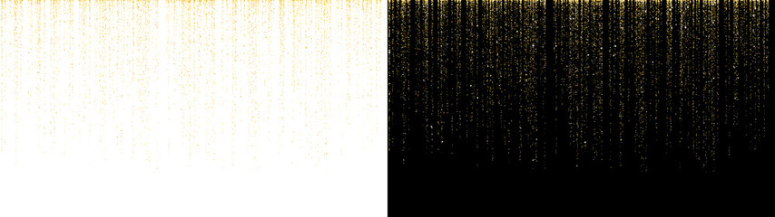 PNG image of A mesmerizing shower of vertical golden sparkles creating an elegant luxury effect cascading downwards in a pattern on transparent background © rehena
