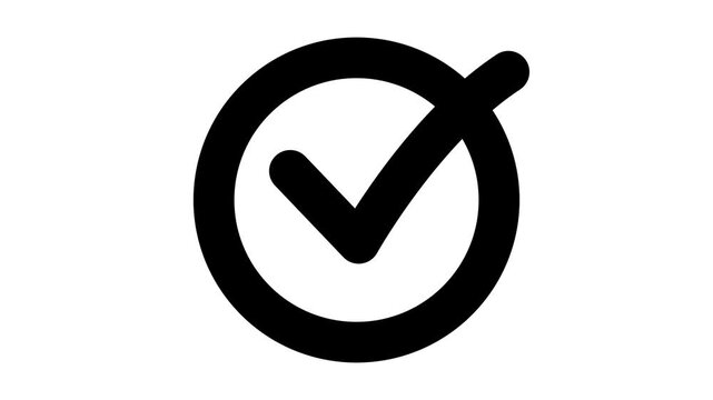 Black Check Mark Animation &ndash; Approval, Success Symbol, Loopable 4K