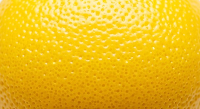Close up macro shot of a bright yellow lemon peel texture.
