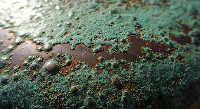 Moon surface with craters and green alien landscape