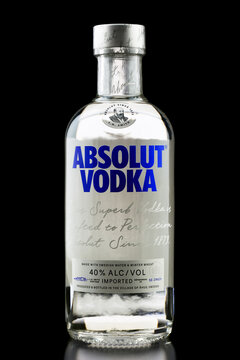 Kropyvnytskyi, Ukraine - 4.26.2026: Absolut vodka isolated on black