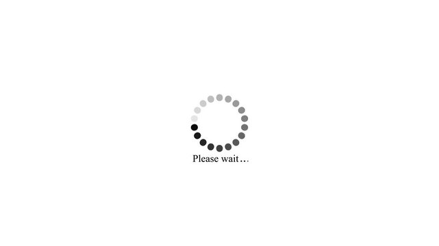 Minimalist circular loading spinner with Booting and Please Wait text on white background.