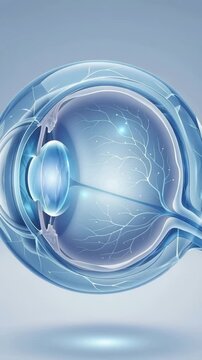 Anatomy of an Eye: A detailed, transparent view of the human eye, revealing the intricate structures and delicate network of vessels that enable sight.