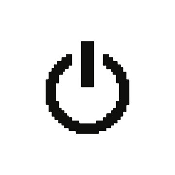 Power button pixel color icon