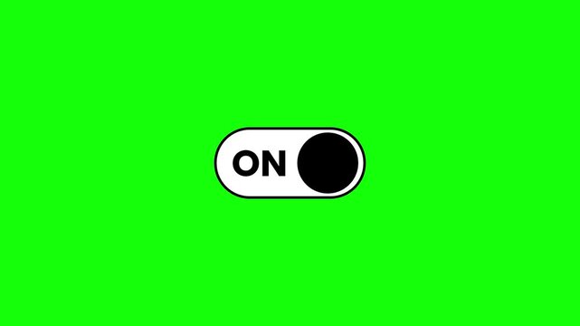 On off button slider power modern icon. animation UI/UX concept design in Green screen 4k background