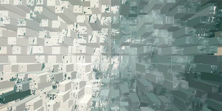 Abstract blue background with square shapes creates a seamless digital pattern and tech wallpaper backdrop featuring a textured vector  design.