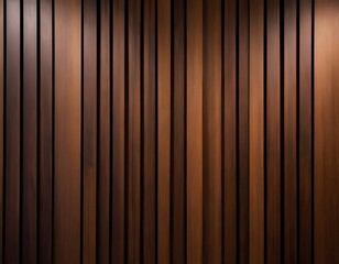 Fototapeta premium Modern Dark wooden slat wall with dramatic lighting, luxury minimalist interior background