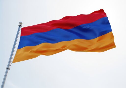 National flag of armenia waving in the wind