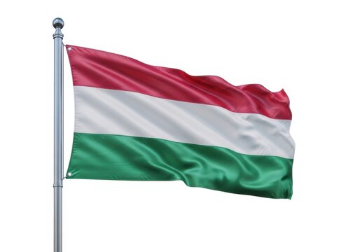 Flag of hungary waving on a flagpole