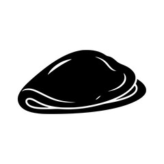 Fototapeta premium Black and White Icon of Raw Chicken Breast Fillet Silhouette
