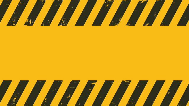 Seamless black and yellow diagonal hazard warning stripes texture background for industrial safety and caution design