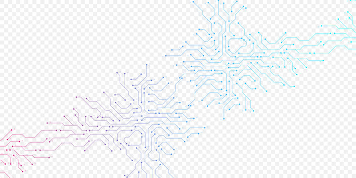 Circuit board digital abstract background. Motherboard technology texture design. AI semiconductor and computer processor on tech bg. Vector illustration
