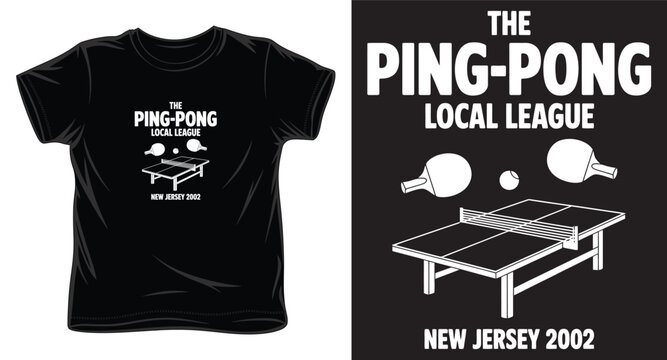 The ping pong local league new jersey 2002 table tennis tournament graphic design.